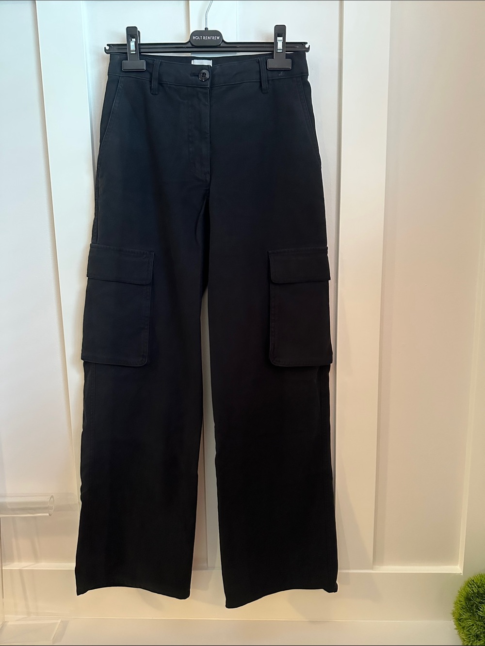 Wilfred Black Wide-Leg Cargo Pants